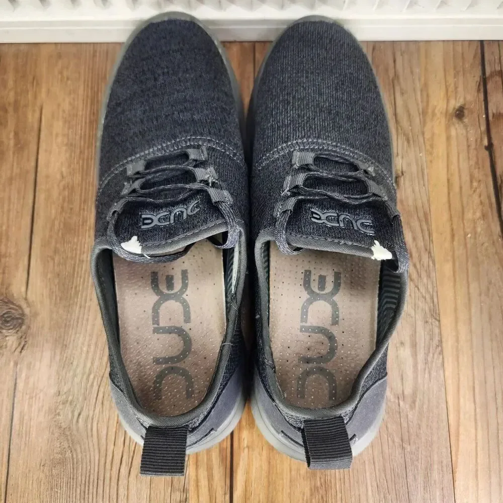 Mens 10 Hey Dude Relay Sox Dark Grey Casual Lace Up Low Comfort Sneakers Shoes